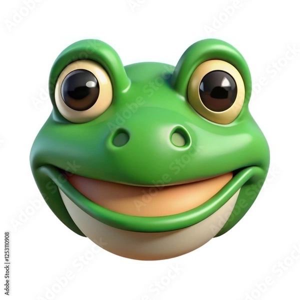 Fototapeta 3D Mascot Head Character of a Frog on White Background
