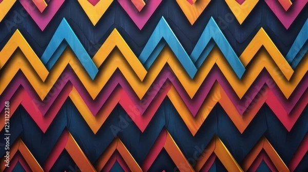 Obraz Set of seamless vector repeat patter tiles, narrow chevron, great for backgrounds, scrapbook, textile