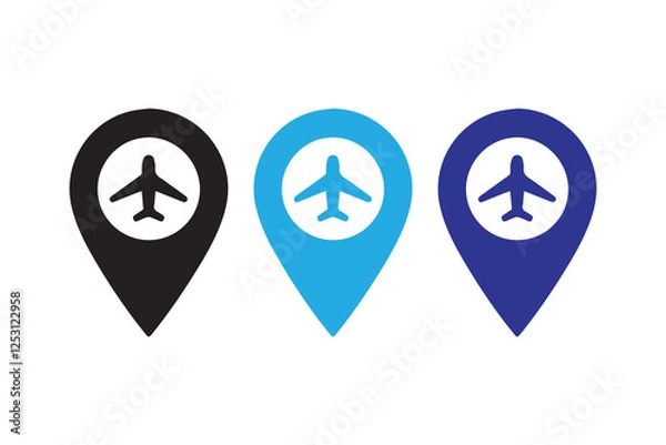 Fototapeta Location icon vector silhouette isolated in white background