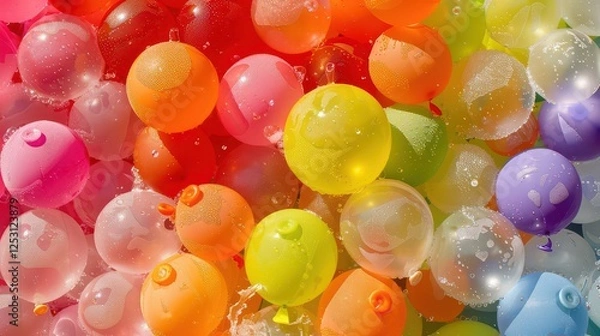 Obraz Many bright and colorful water balloons