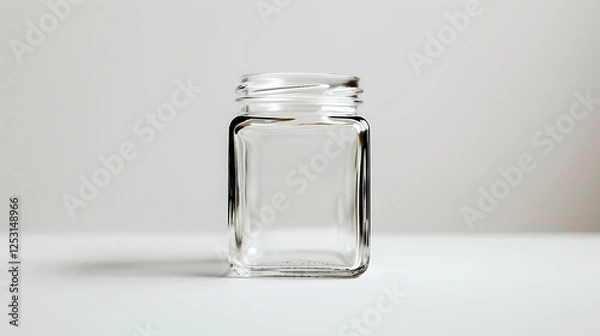 Obraz empty glass jar on wooden table