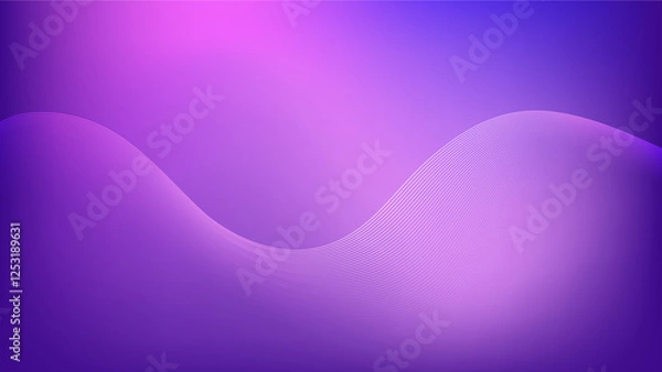 Fototapeta Abstract purple and blue gradient with disappearing line art wave background design