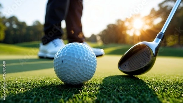 Fototapeta golfer putting a ball into the hole