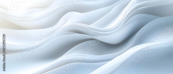 Fototapeta Abstract white waves, flowing design, background, website