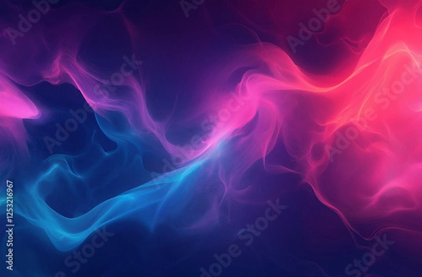 Fototapeta Abstract background featuring vibrant, colorful light and color effects set against a dark blue backdrop, creating a dynamic contrast and visually striking design