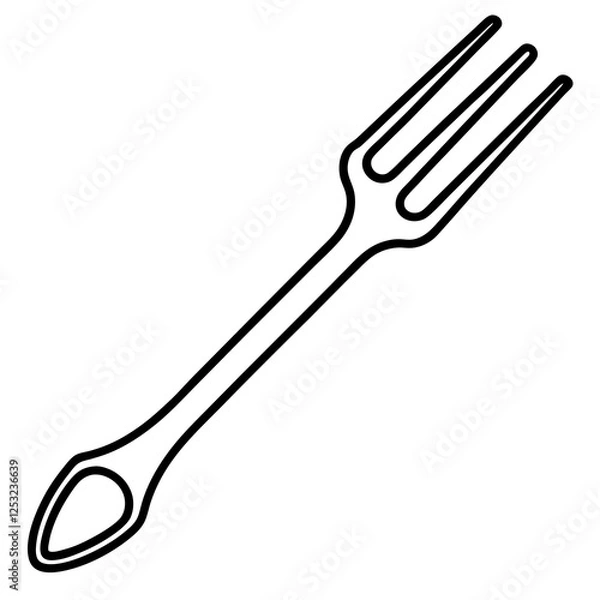 Fototapeta Simple Line Art Fork for Design Projects