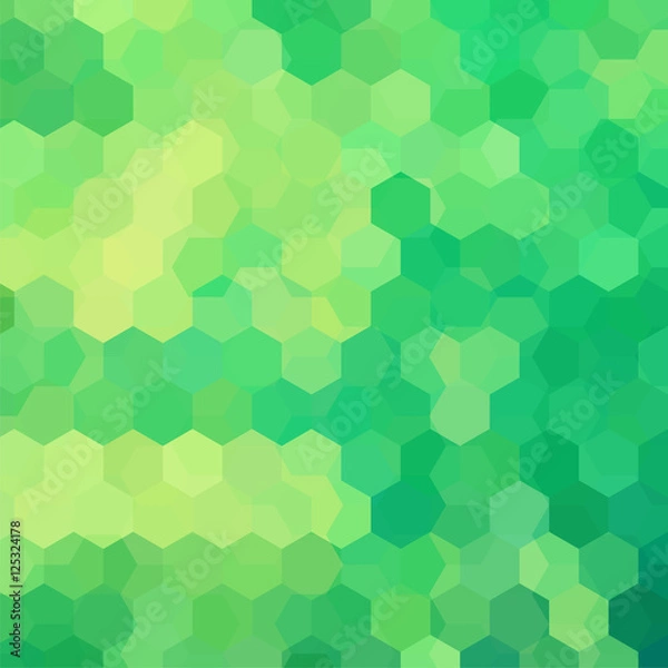 Obraz Geometric pattern, vector background with hexagons in green tones. Illustration pattern