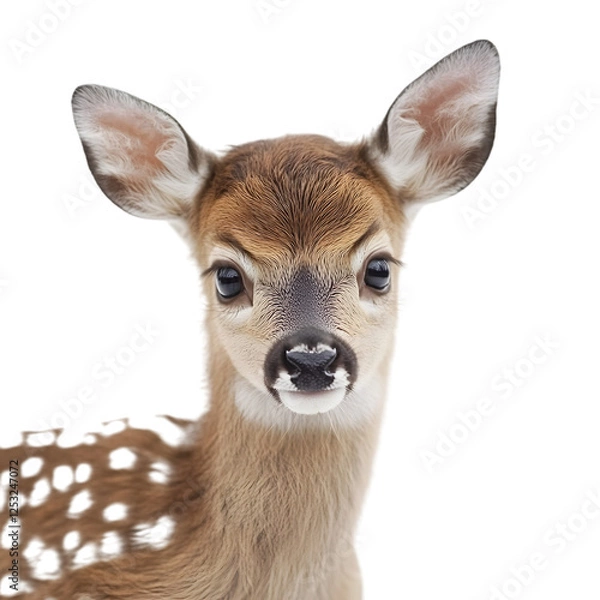 Fototapeta Charming Baby Deer with Gentle Features on Isolated White Background (PNG)