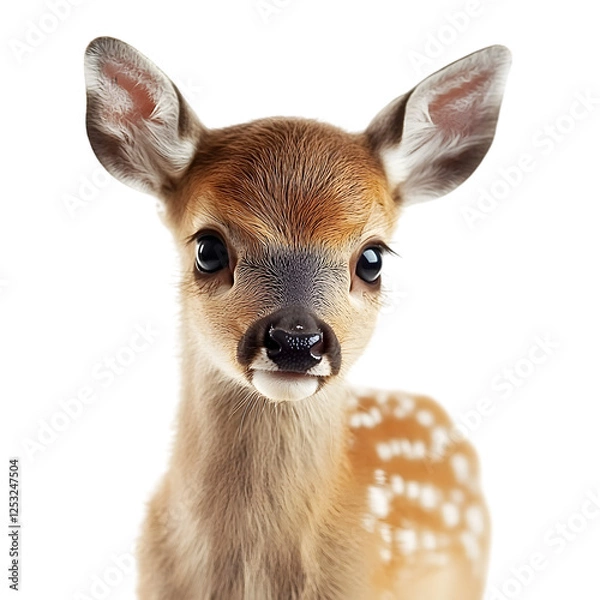 Fototapeta Charming Deer with Gentle Features on Isolated White Background (PNG)