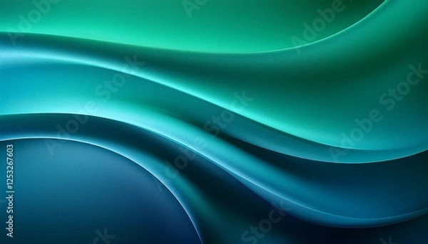 Fototapeta abstract teal blue blending into green gradient background with copy space