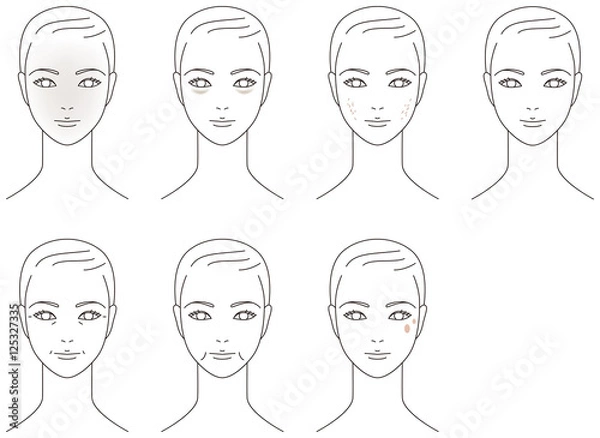 Fototapeta 顔の肌の加齢　女性