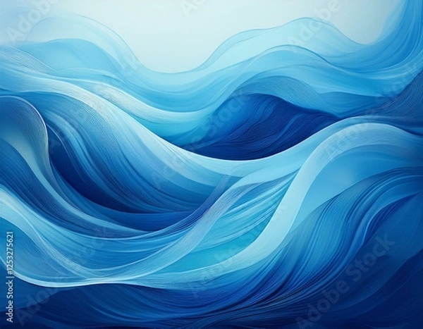 Fototapeta abstract blue waves ethereal style soothing concept