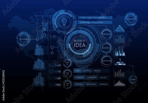 Fototapeta Innovative networking interface . Mixed media