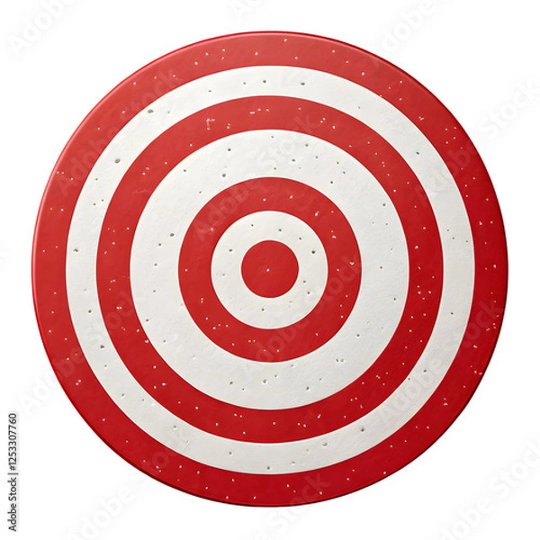 Obraz Red and white bullseye target isolated on a transparent background.