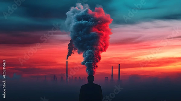 Fototapeta Digital graffiti cleaning air pollution, blending art with environmental activism.
