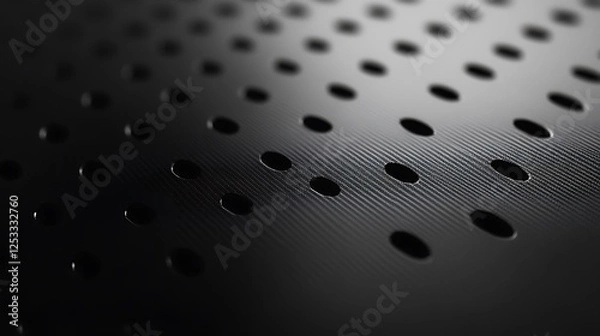 Fototapeta Abstract Black Surface With Circular Holes Pattern