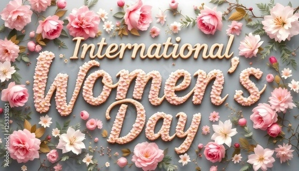 Fototapeta International women's day nice typography design