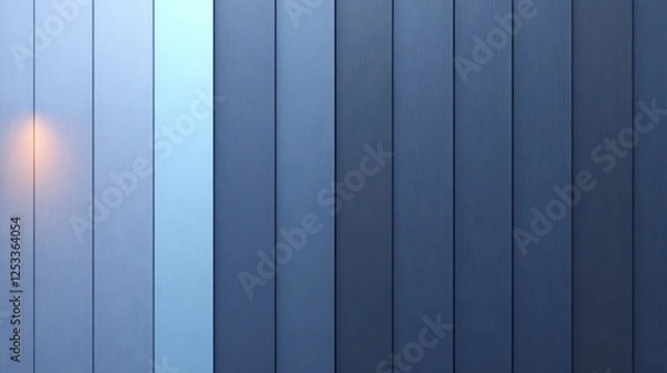 Fototapeta Warm light illuminates subtly textured blue vertical panels. AI Generated