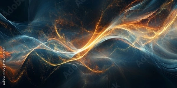 Fototapeta abstract scene where abstract light effects create a sense of fluidity and motion, using a mix of glowing and subtle light patterns to evoke a rich and immersive visual e