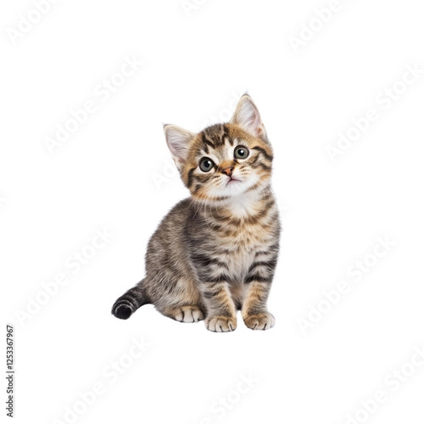 Obraz Adorable Tabby Kitten With Striking Eyes Posing for the Camera