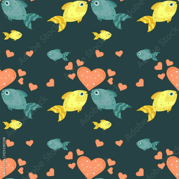 Obraz fish with a heart.vector illustration for Valentine's Day