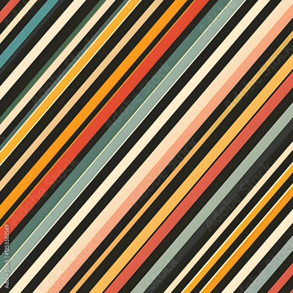 Fototapeta Diagonal Color Stripes. Abstract Geometric Pattern Background