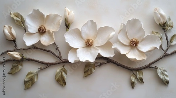 Obraz Magnolia Flowers with Branches -