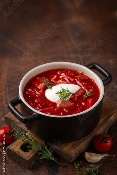 Fototapeta beetroot soup borsch