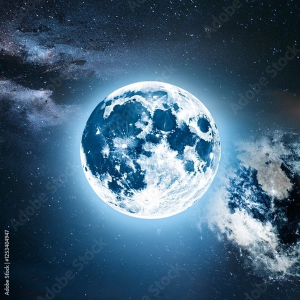 Fototapeta 地球を包み込む満月の神秘的な光