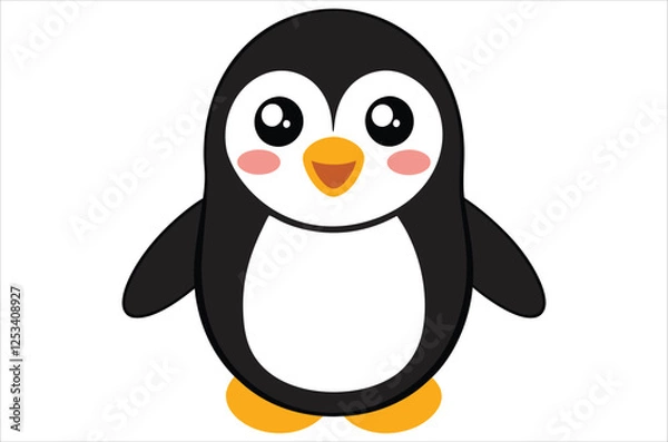 Fototapeta penguin vector,  icon vector illustration,  penguin silhouette of a penguin isolated on a white background, eps, png, svg, vector,