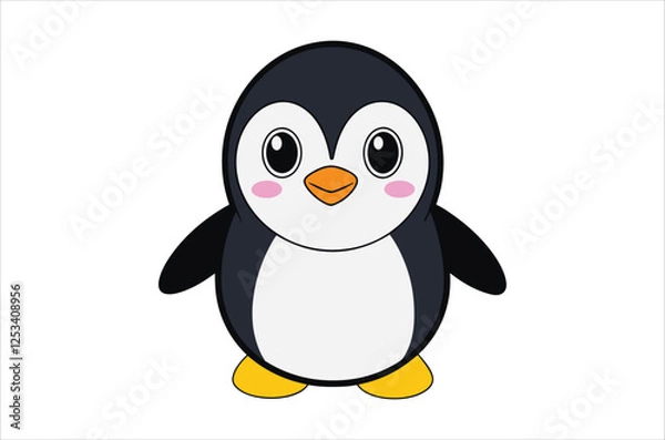 Fototapeta penguin vector,  icon vector illustration,  penguin silhouette of a penguin isolated on a white background, eps, png, svg, vector,