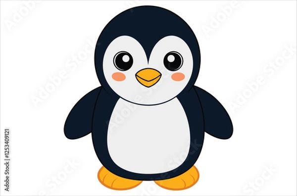 Fototapeta penguin vector,  icon vector illustration,  penguin silhouette of a penguin isolated on a white background, eps, png, svg, vector,