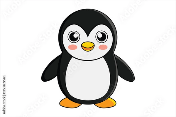 Fototapeta penguin vector,  icon vector illustration,  penguin silhouette of a penguin isolated on a white background, eps, png, svg, vector,