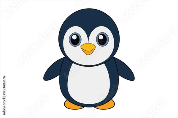 Fototapeta penguin vector,  icon vector illustration,  penguin silhouette of a penguin isolated on a white background, eps, png, svg, vector,