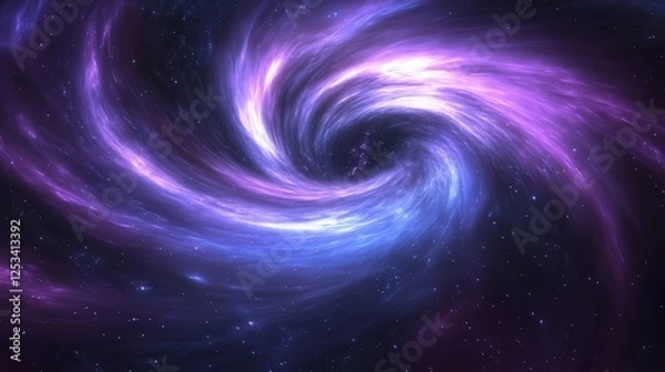 Fototapeta A swirling purple and blue cosmic nebula in space