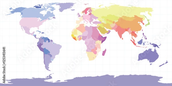 Obraz A colorful world map.Vector map on white background.