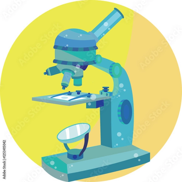 Obraz microscope icon of color chemistry biology concept. Vector illustration science