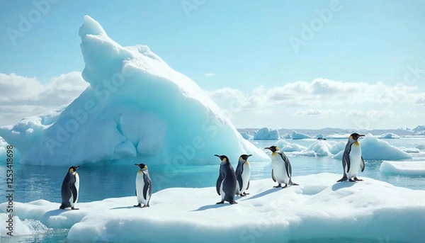 Obraz penguins in antarctica