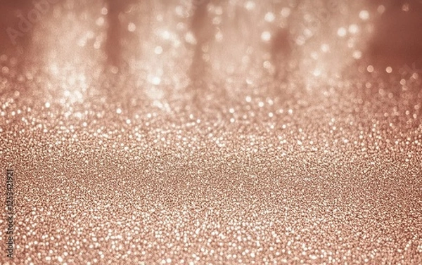 Fototapeta Shimmering rose gold glitter dust with soft light reflection for elegant, chic, and fashionable backgrounds in digital and print design