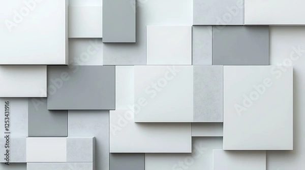 Fototapeta Abstract Grey and White Geometric Square Pattern Design