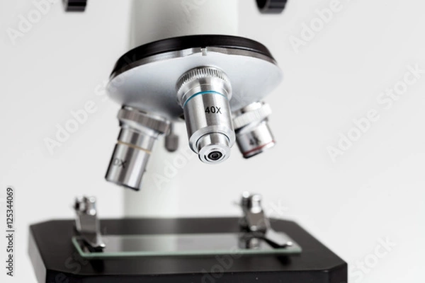 Fototapeta close up macro microscope on white background