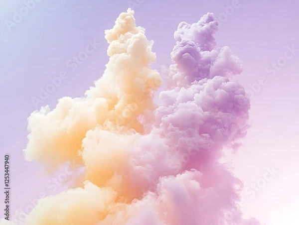 Fototapeta Dreamy Pastel Color Smoke Cloudscape Abstract Background