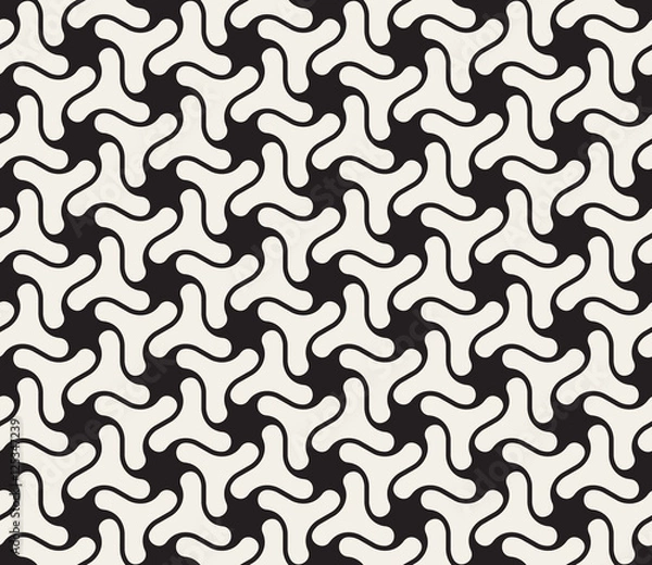 Fototapeta Vector Seamless Black and White Triangular Lattice Pattern