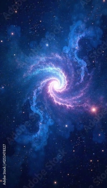 Fototapeta Swirling nebula of deep blues and indigos, textured with subtle highlights , Nebula, Color