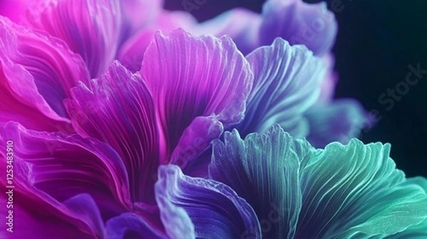 Fototapeta Abstract floral art with vibrant colors and delicate lines blending in a modern aesthetic