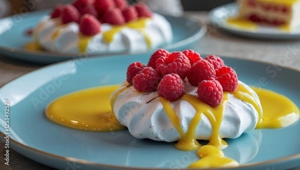 Fototapeta cake with berries and cream