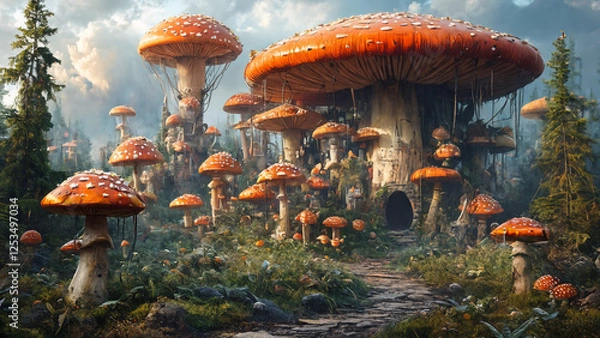Obraz Magical forest of mushrooms