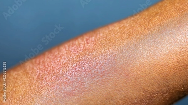 Fototapeta Detailed view of irritated and inflamed skin suffering from eczema
