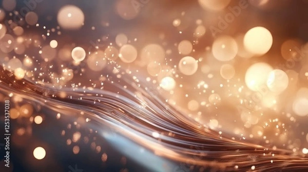 Fototapeta Abstract Gold Wave With Sparkling Lights Background