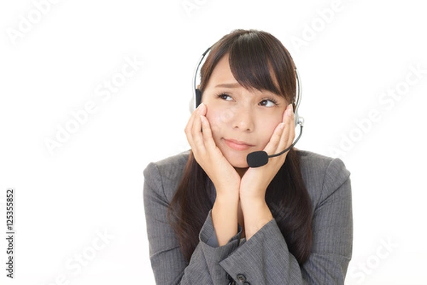 Fototapeta 不安そうな表情のオペレーター